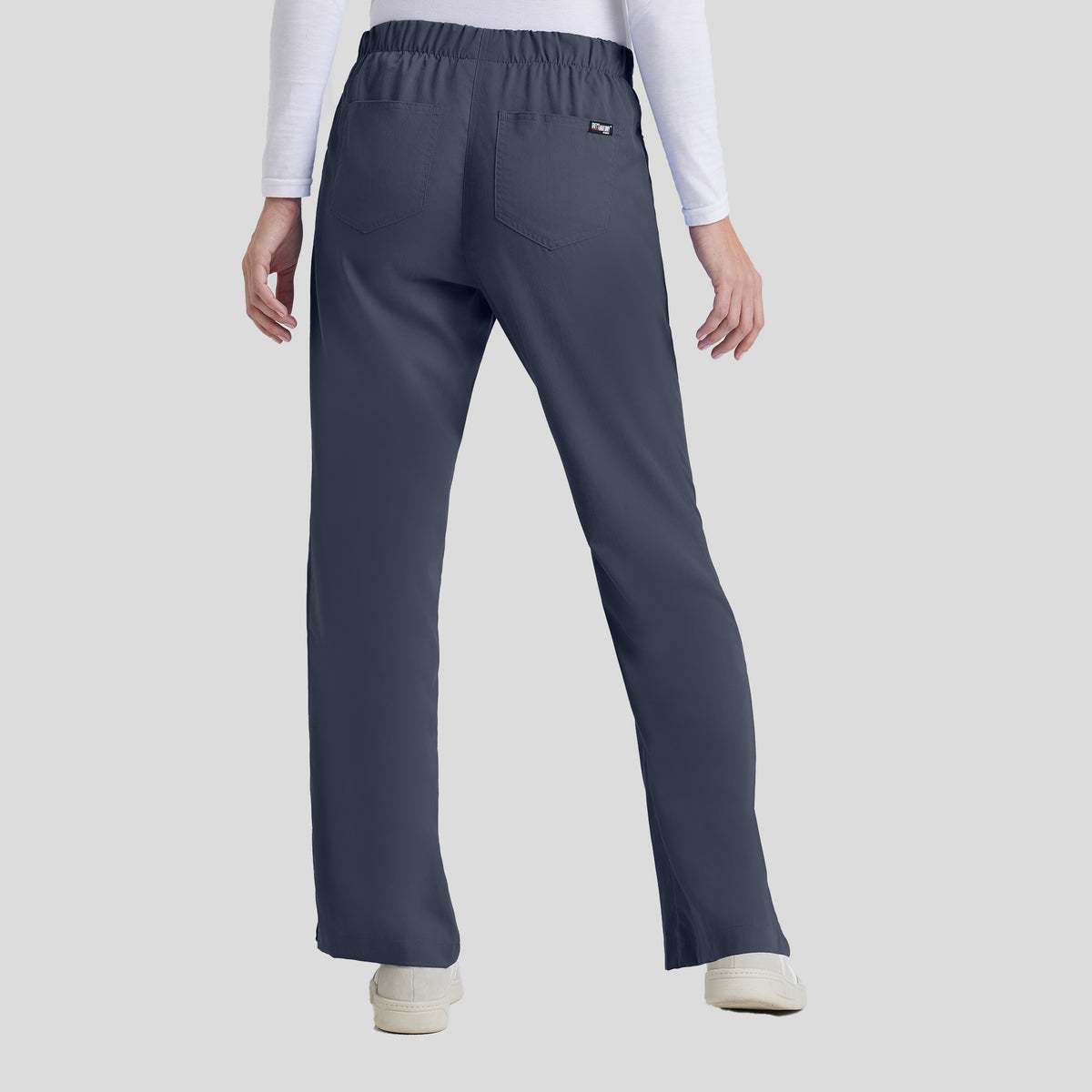Riley 5-Pocket Mid-Rise Flared Leg Scrub Pant | Steel