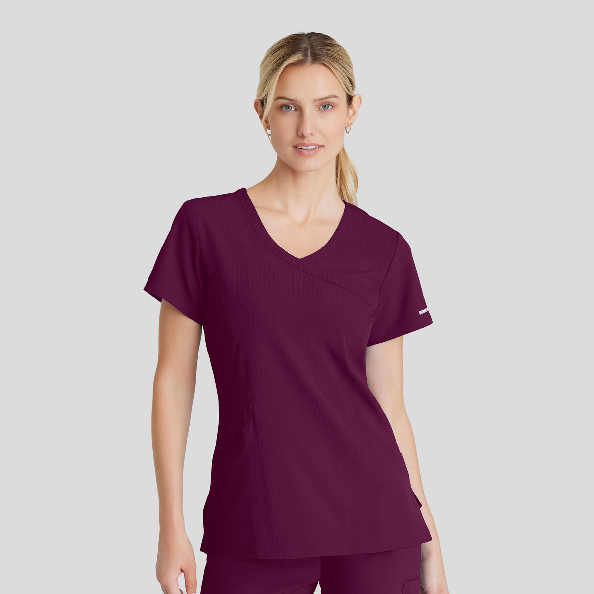 Reliance 3-Pocket Crossover V-Neck Scrub Top | Wine