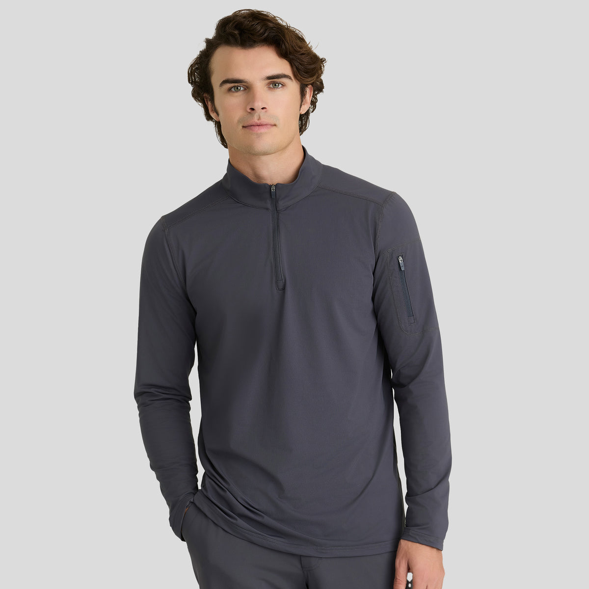 Men's Propel Mock Neck Long Sleeve Top | Pewter