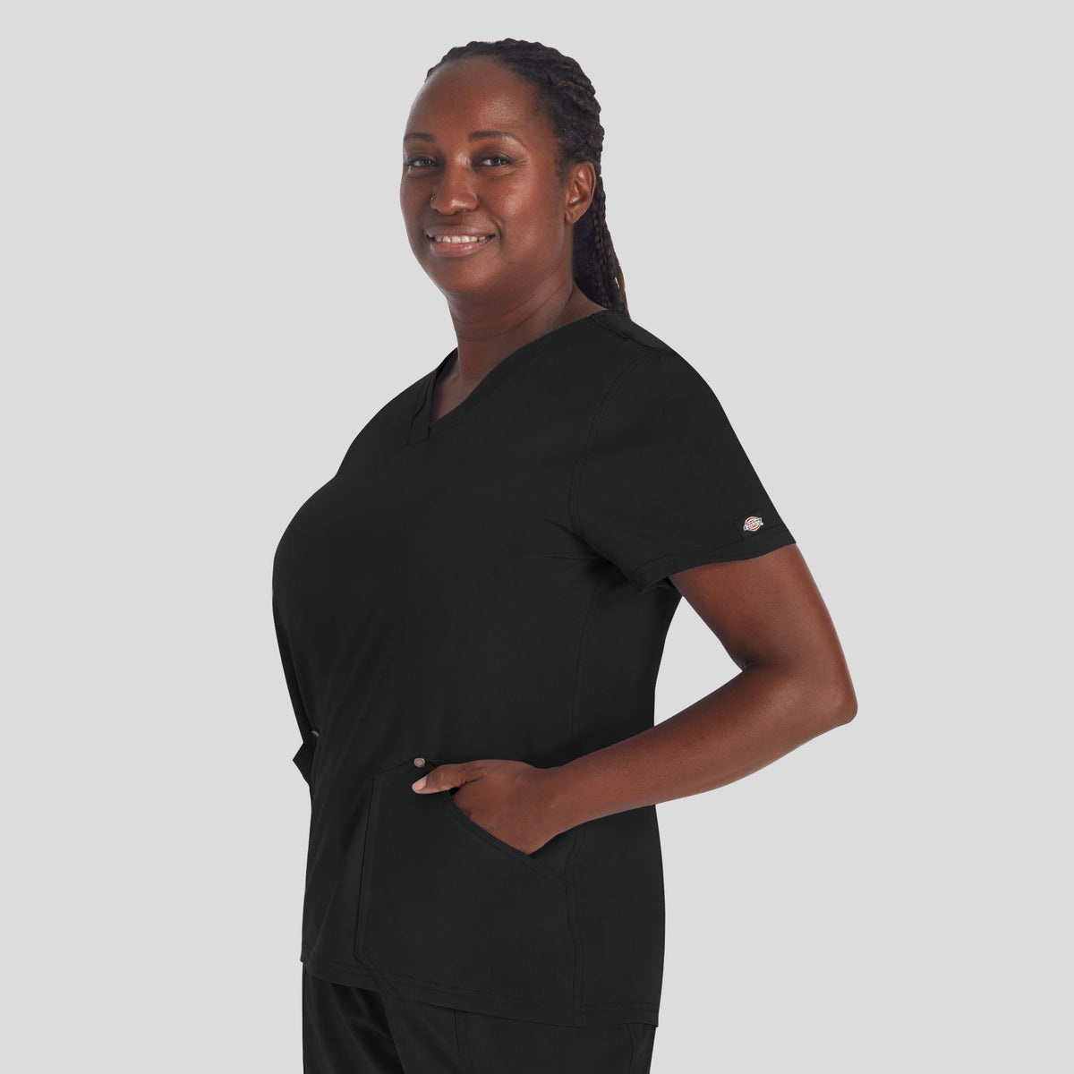 Women's V-Neck Scrub Top | Black