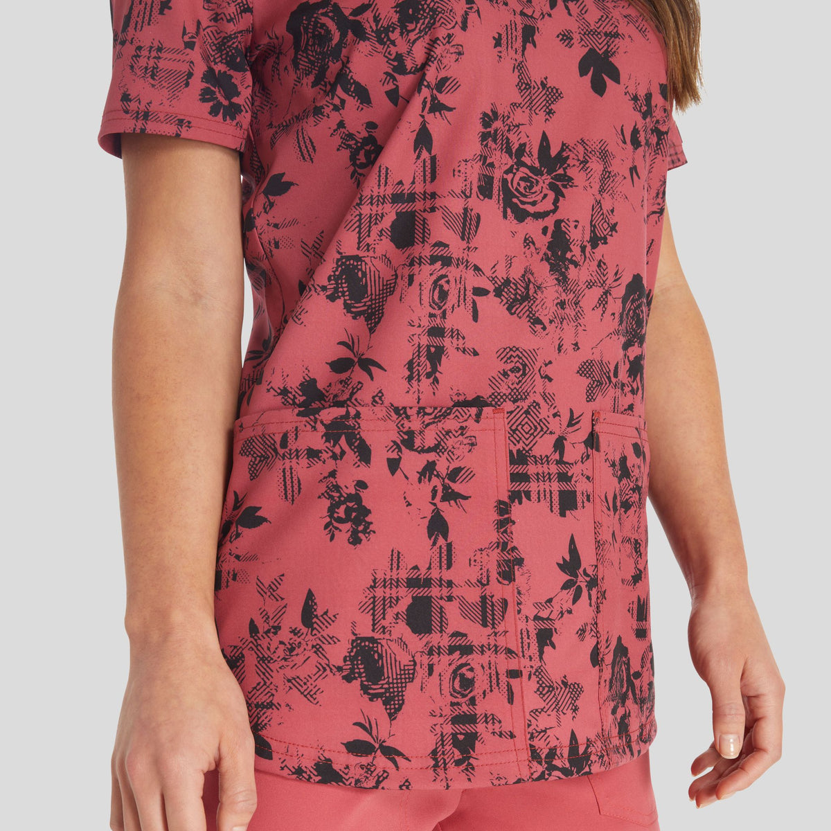 Grunge N Roses Print Top
