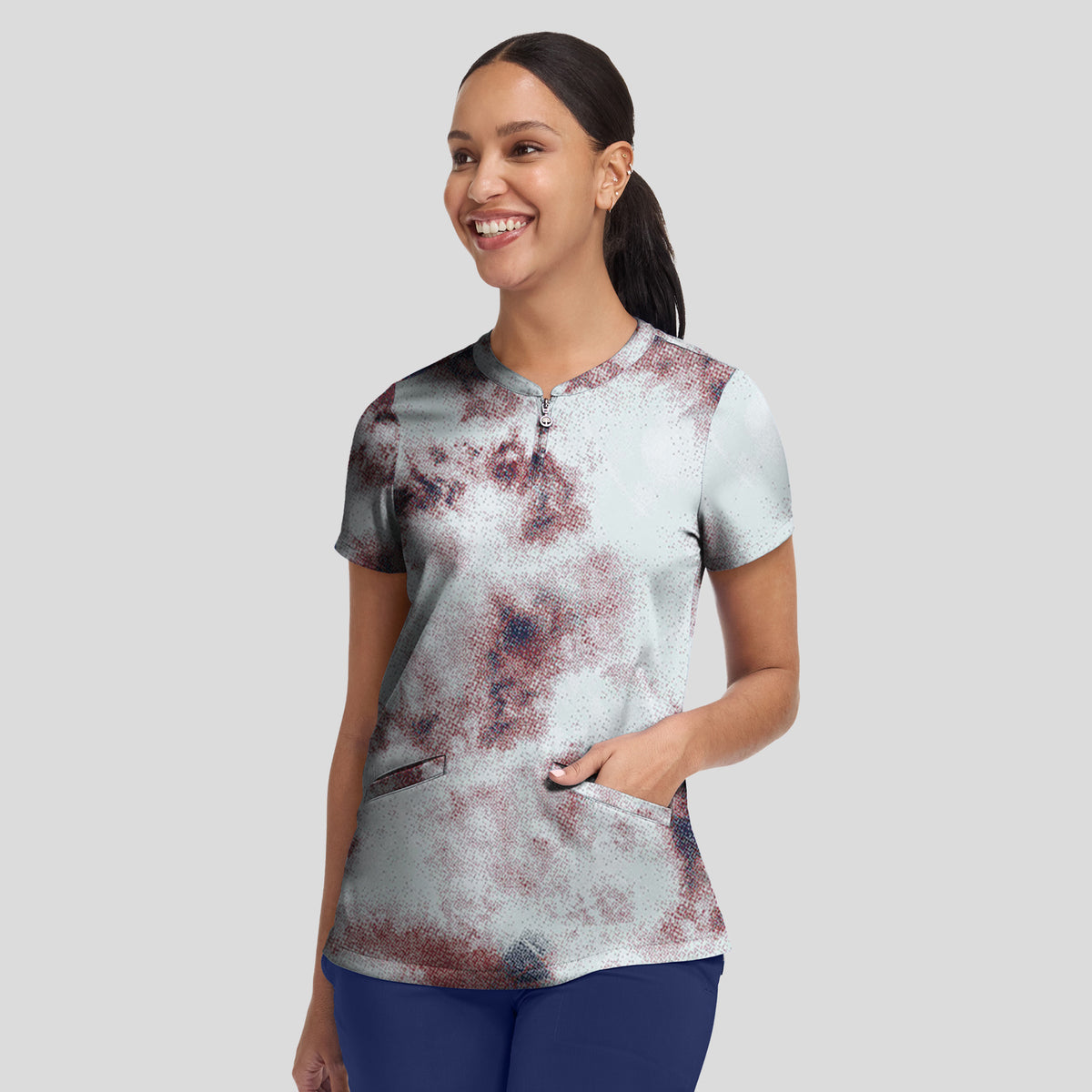 Ivy Print Scrub Top | Soft Fractures