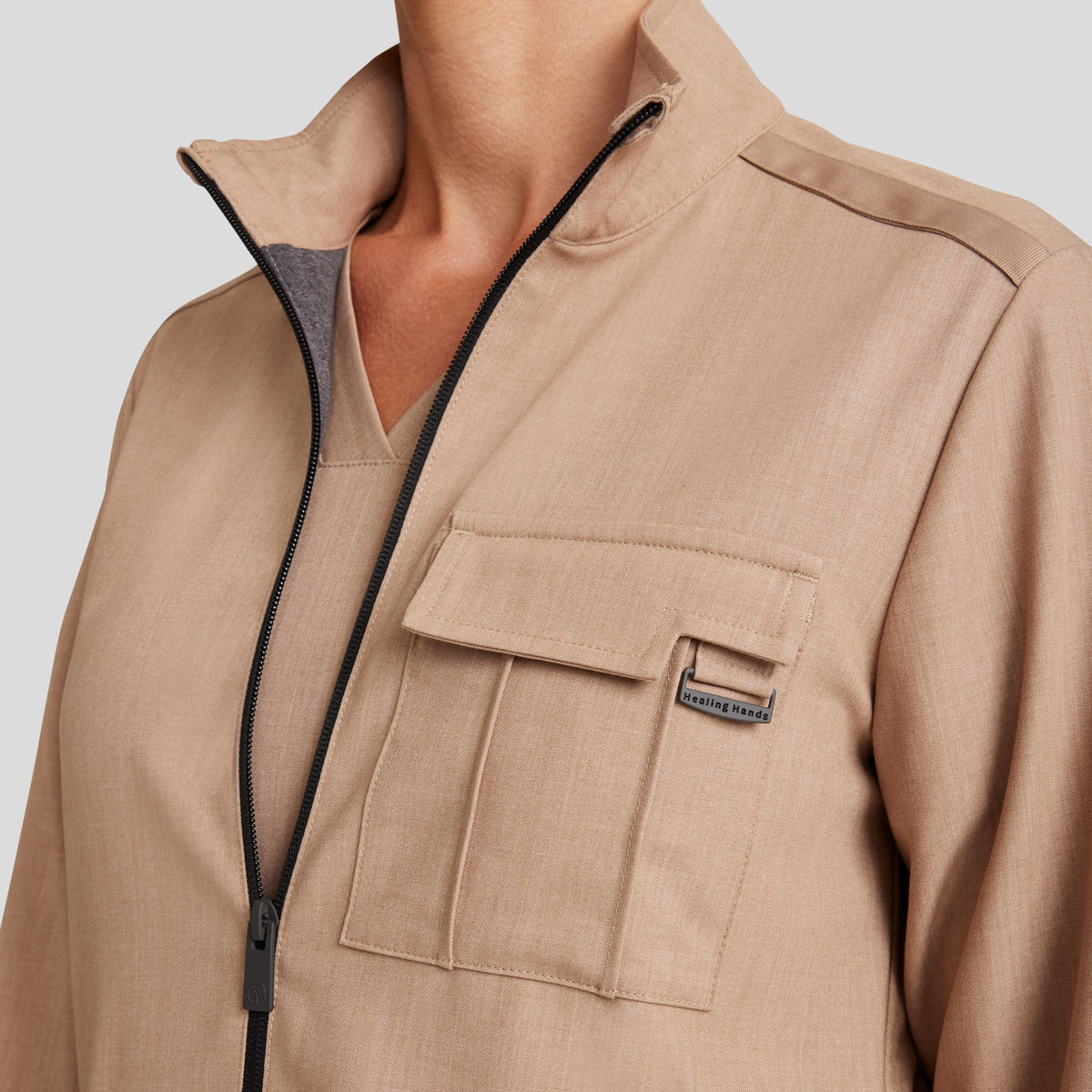 Women's Brooks Utility Scrub Jacket | Desert Taupe
