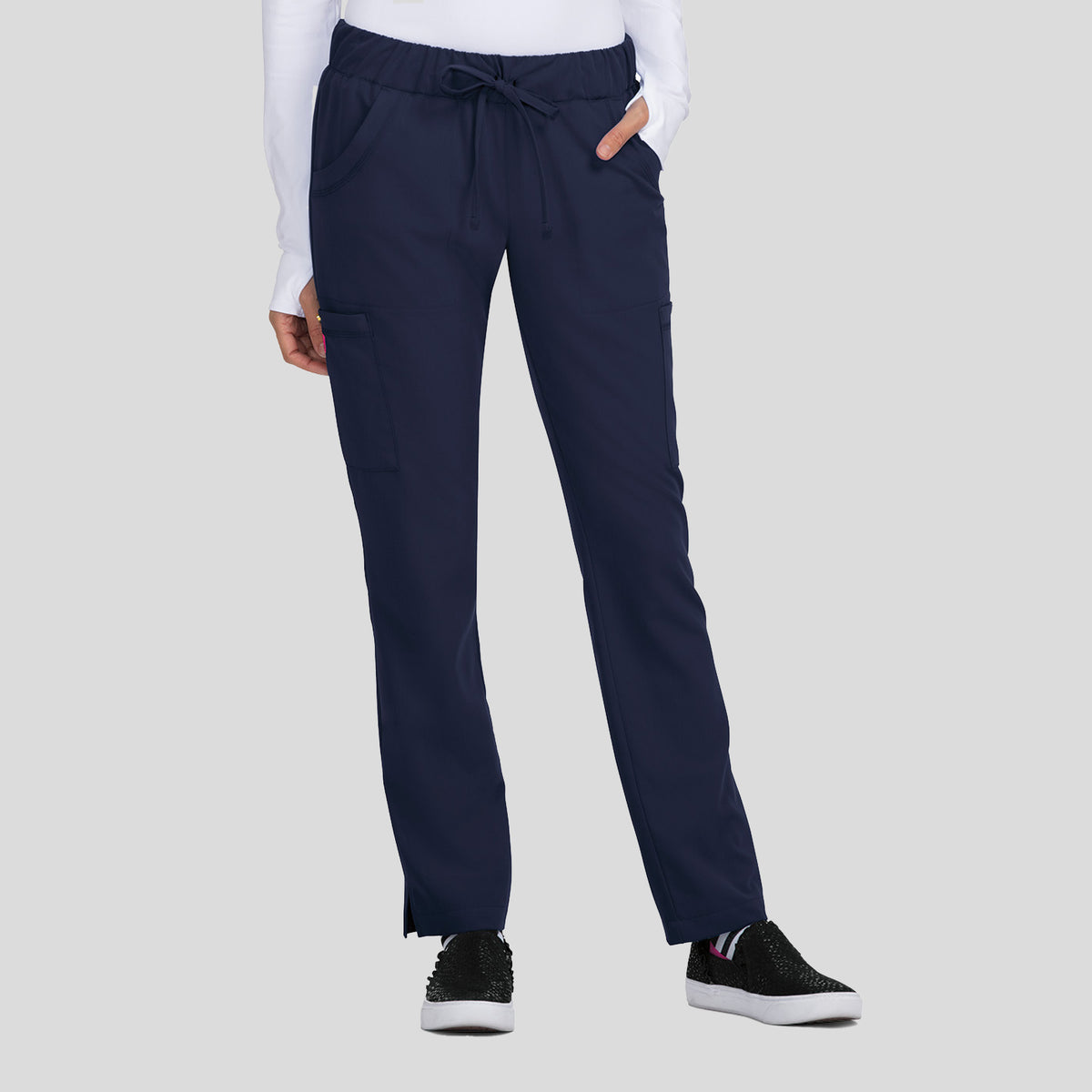 Betsey Johnson Buttercup Women's 6-Pocket Slim Fit Scrub Pants | Navy