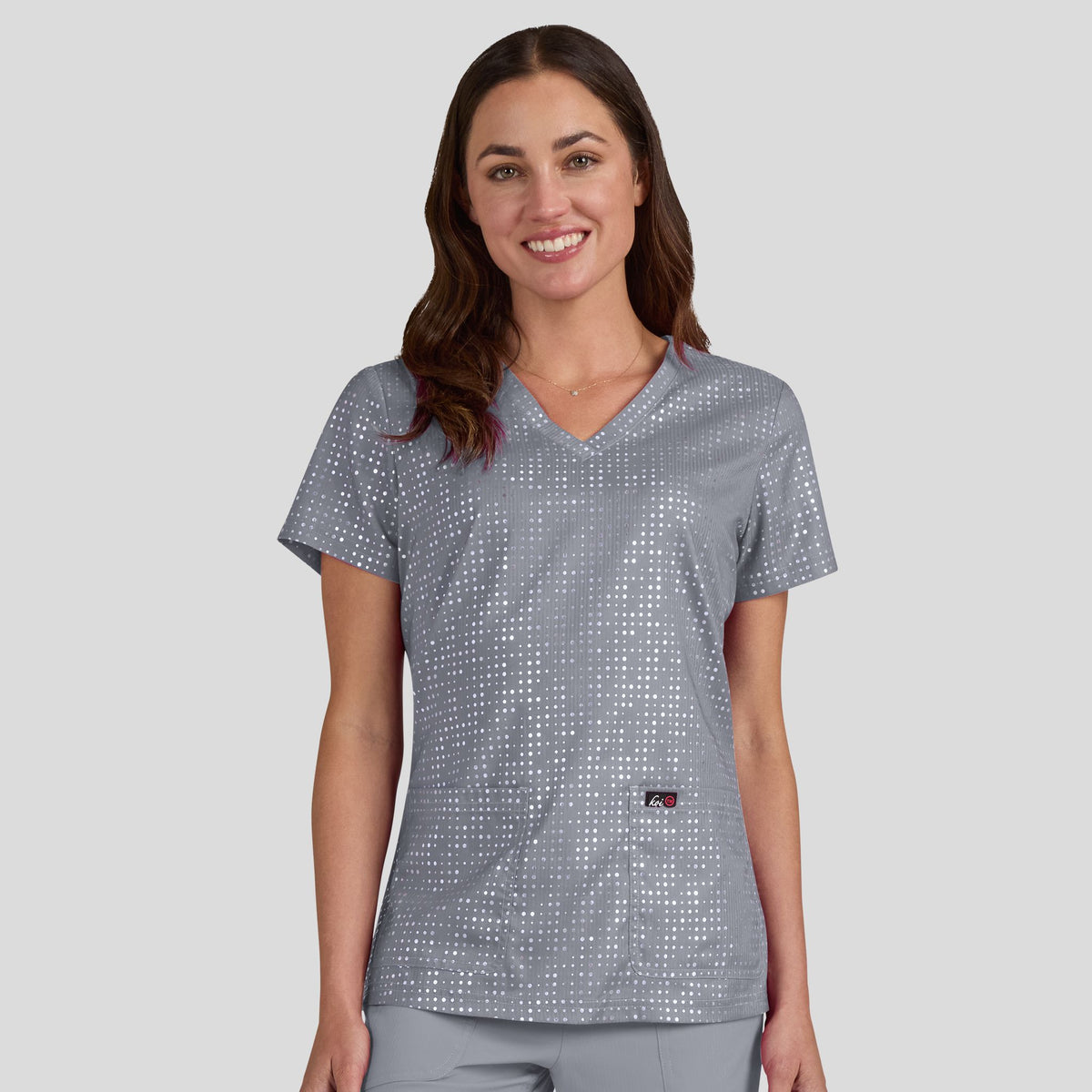 Velora Top | Iridescent Platinum