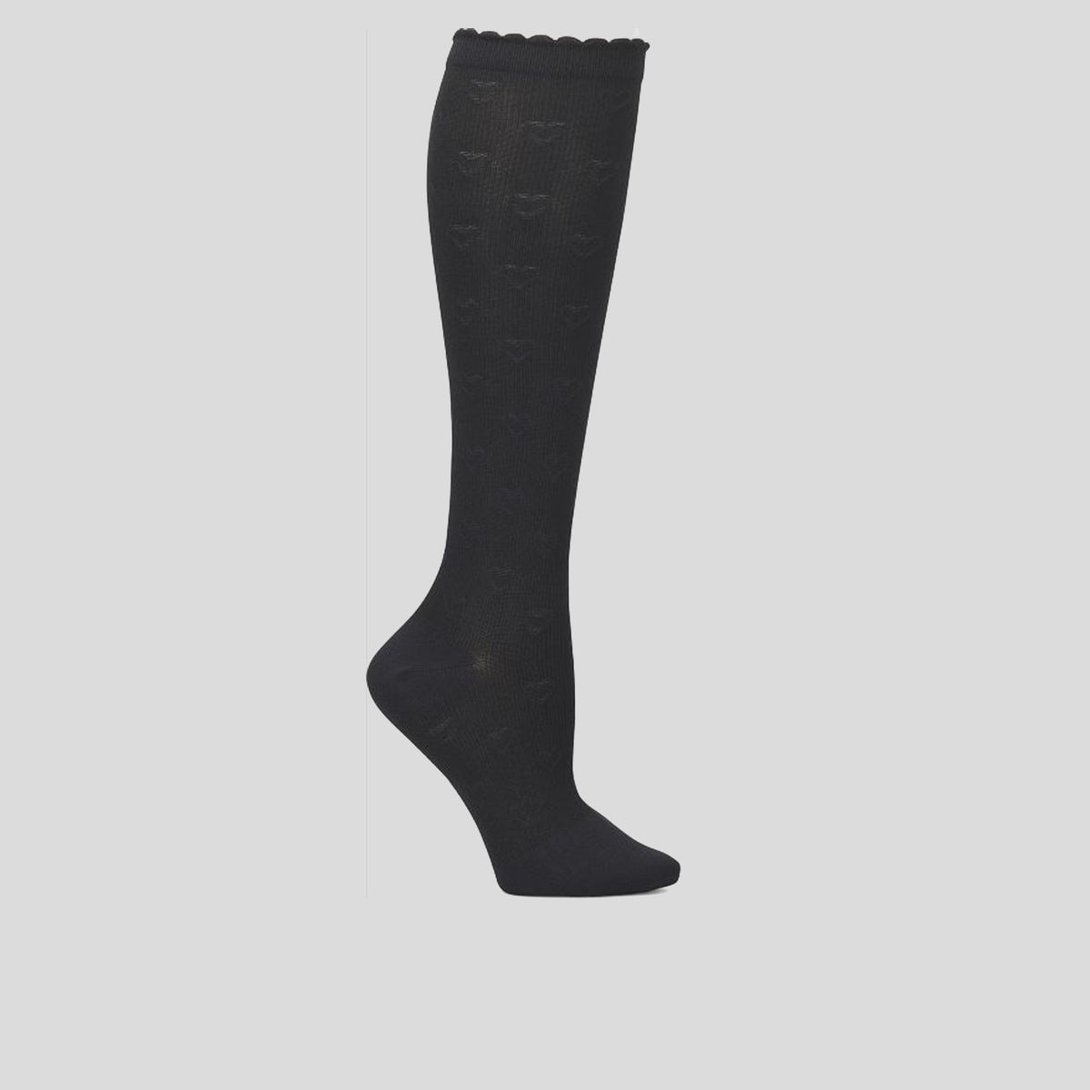 Scalloped Heart Compression Socks | Black