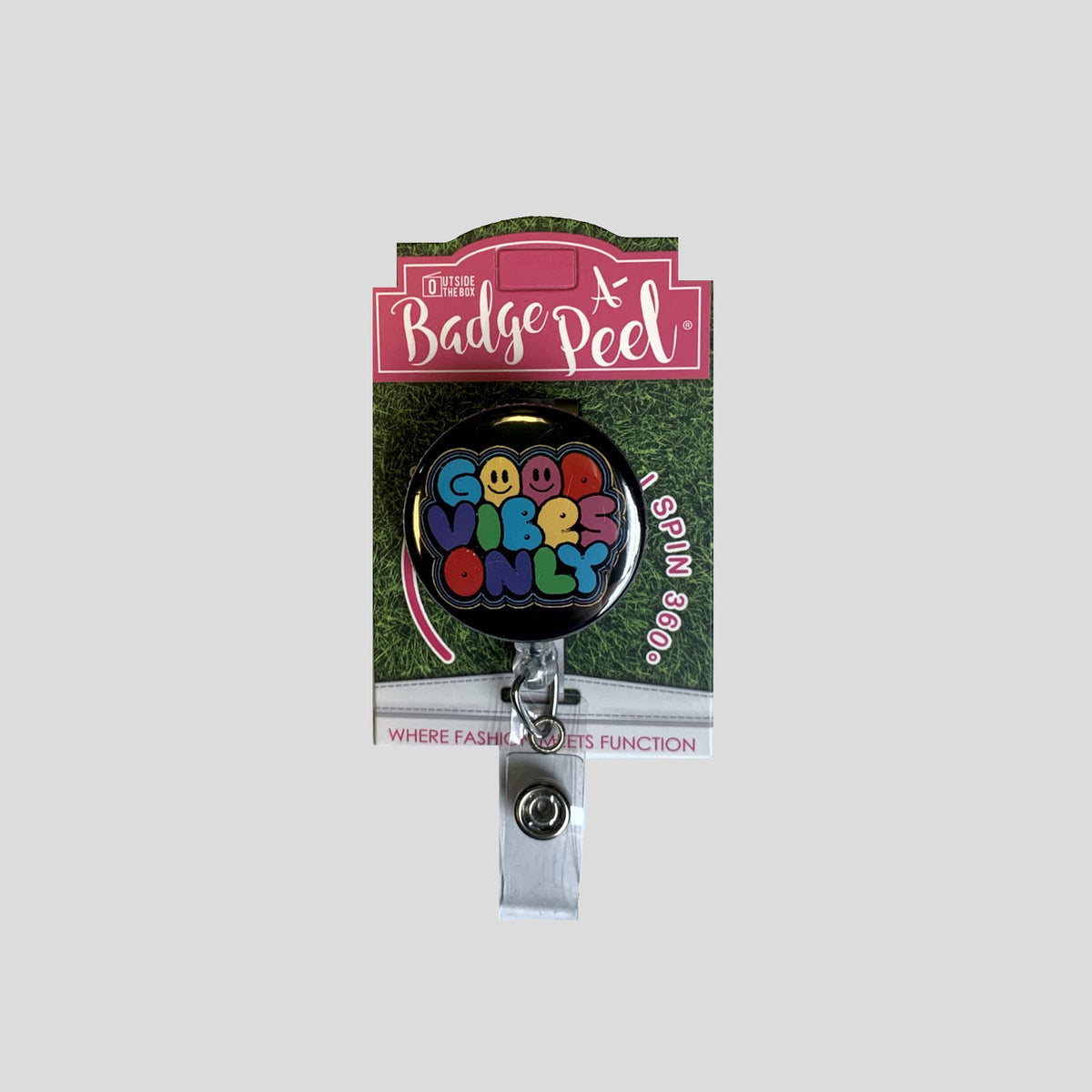 Good Vibes Only Badge Holder