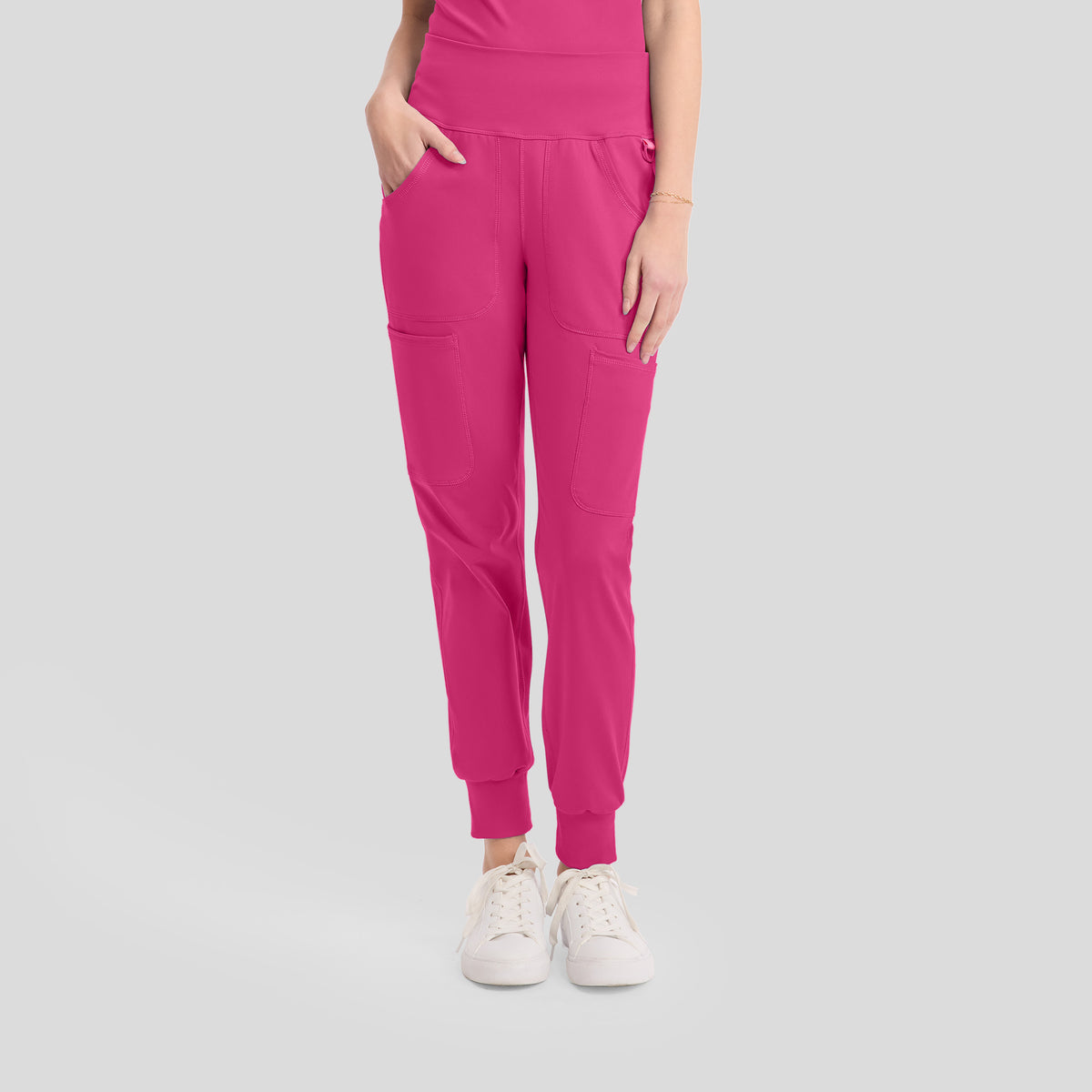 5-Pocket STRETCH High-Rise Cargo Jogger | Pink Power