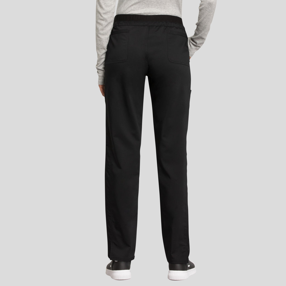 Tapered Leg Drawstring Scrub Pant | Black