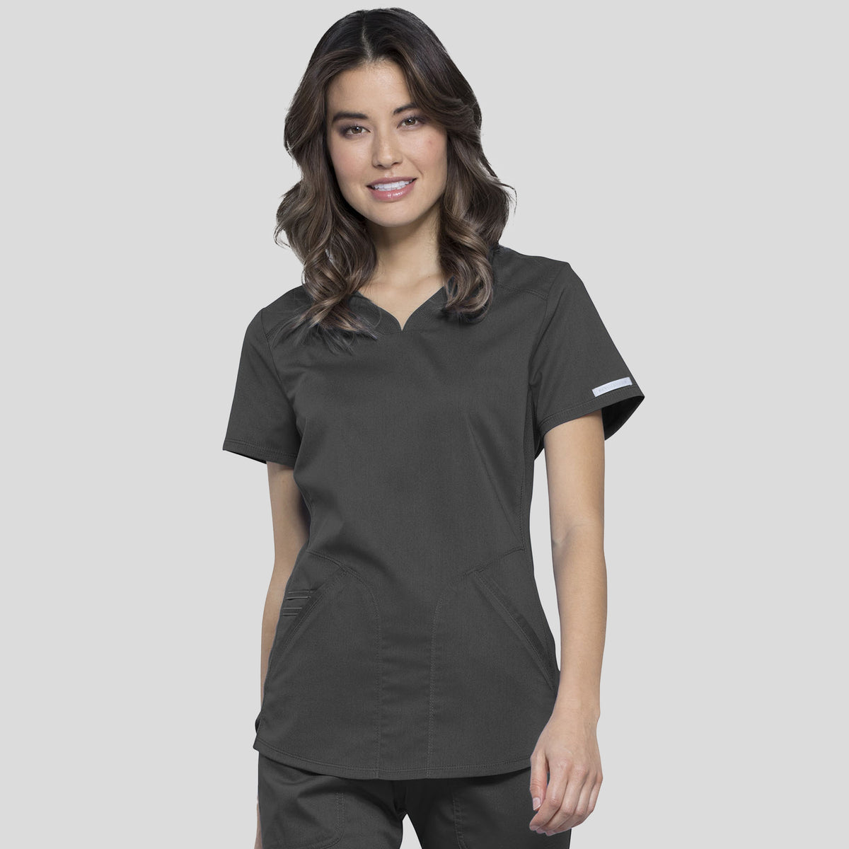 2-Pocket Sweetheart V-Neck | Pewter