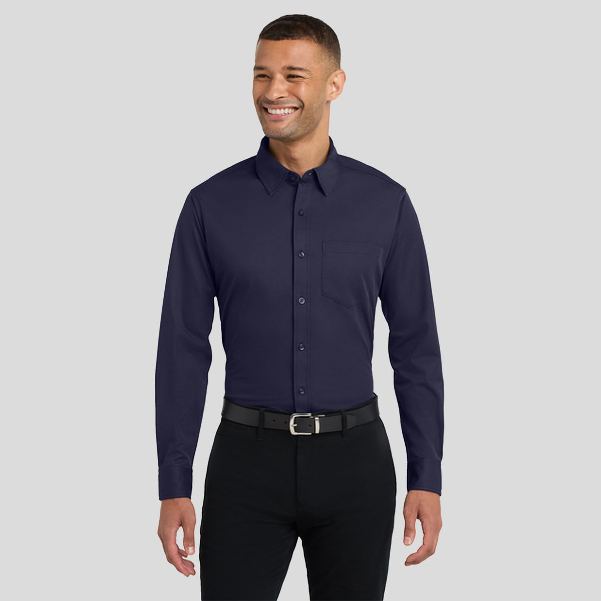 Dimension Knit Dress Shirt | Dark Navy
