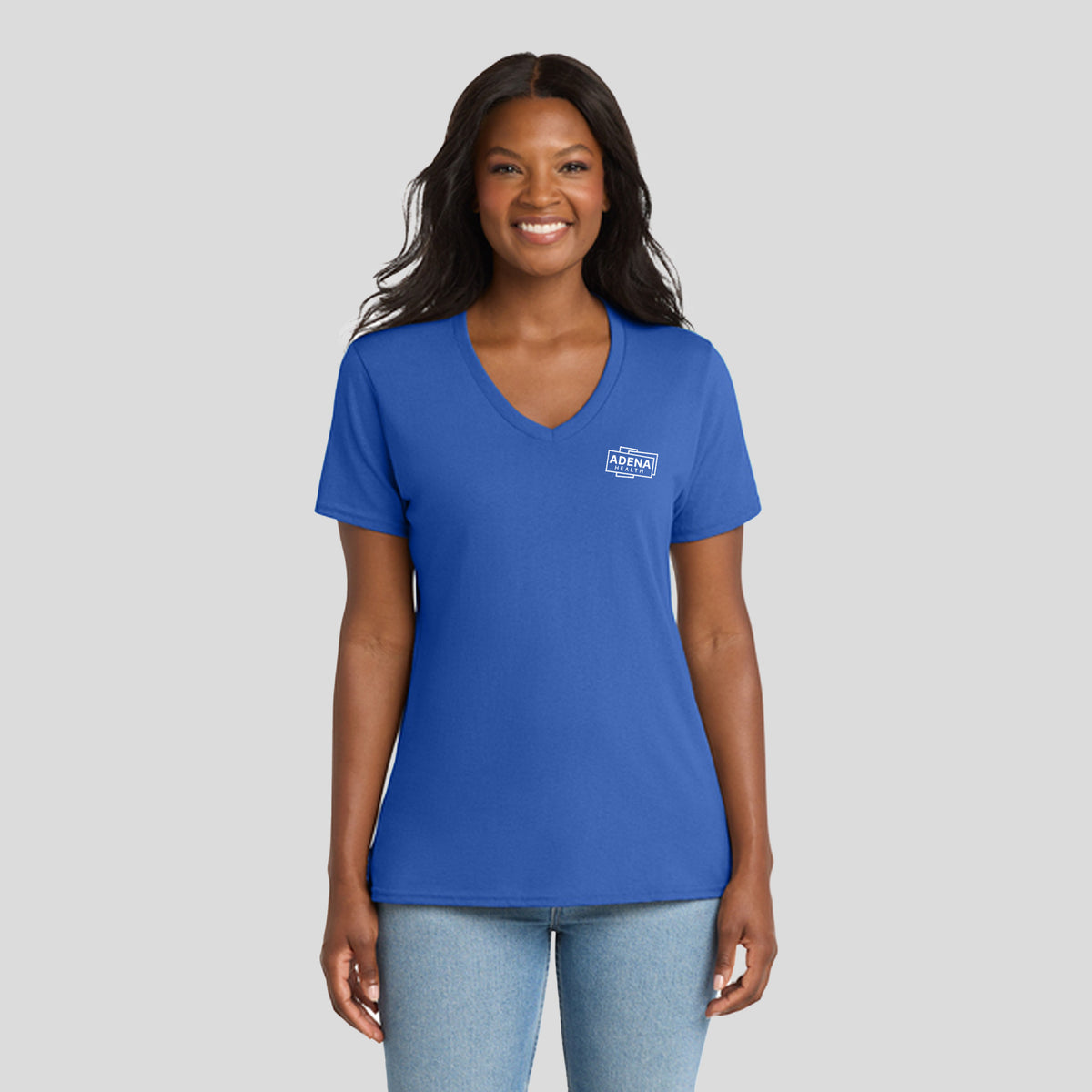 Adena Core Cotton V-Neck Tee | Royal