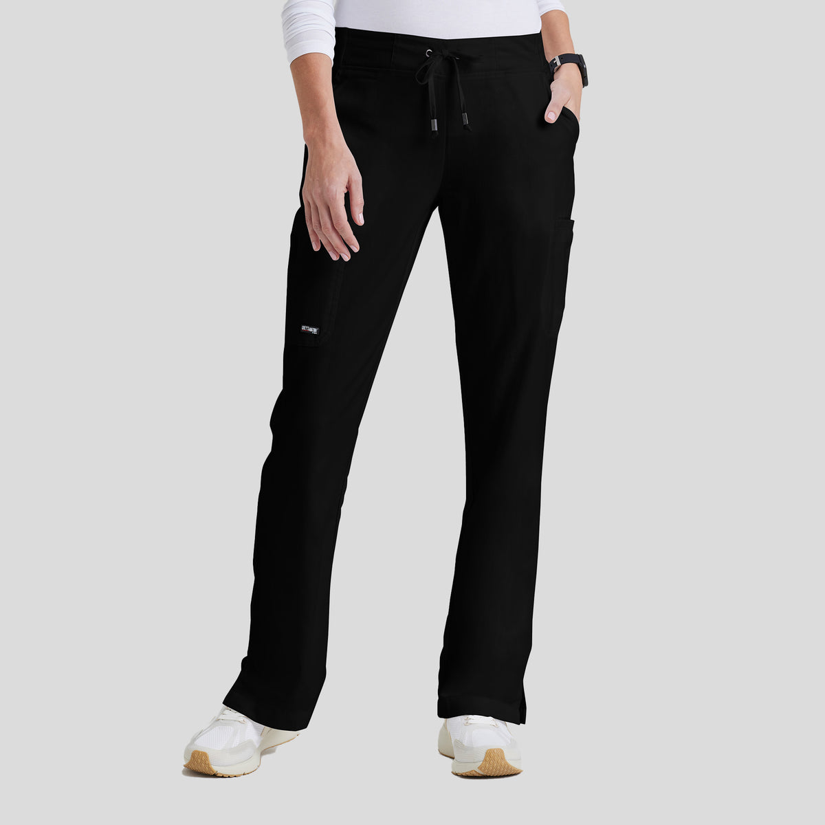 Mia 6-Pocket Low-Rise Straight Leg Scrub Pant | Black