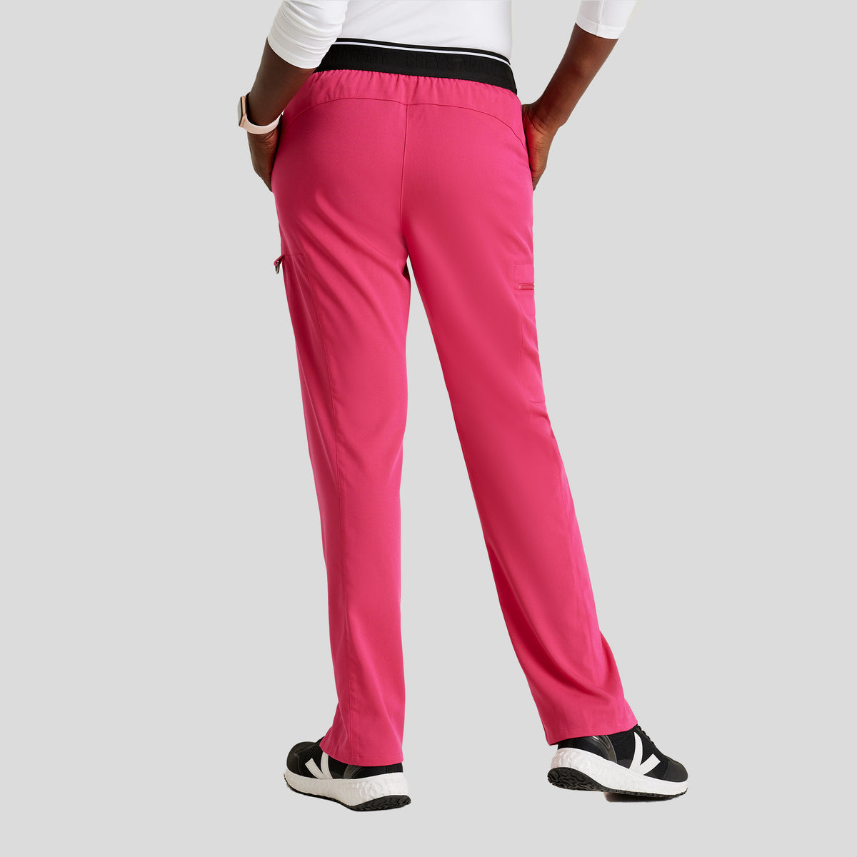 Kim 3-Pocket Mid-Rise Straight Leg Scrub Pant | Pink