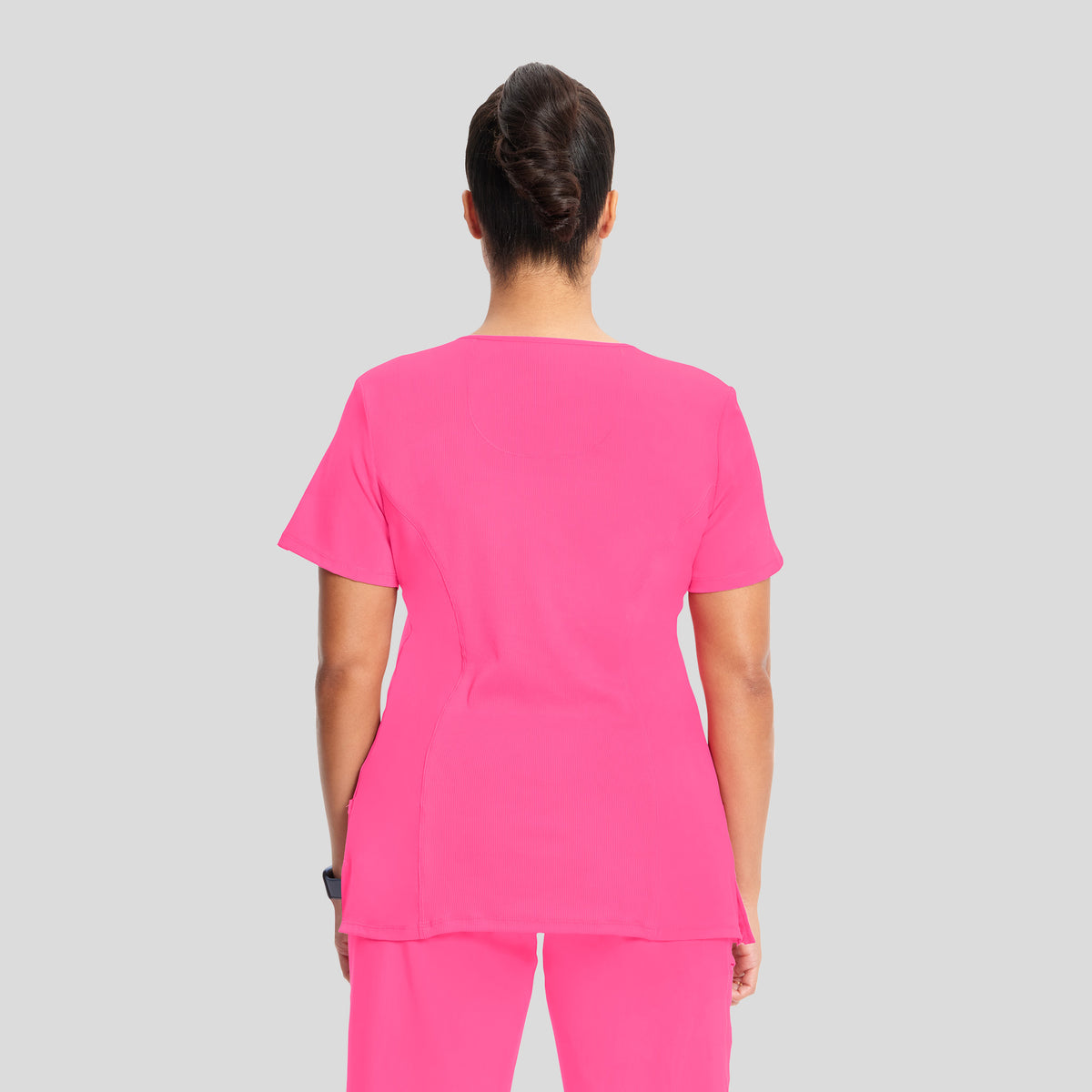 Infinity Mock Wrap Solid Scrub Top | Pink