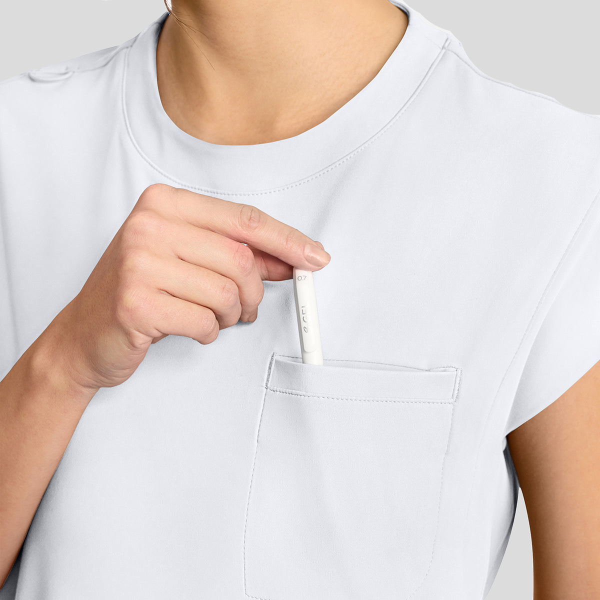 Achieve Crew Neck Scrub Top | White