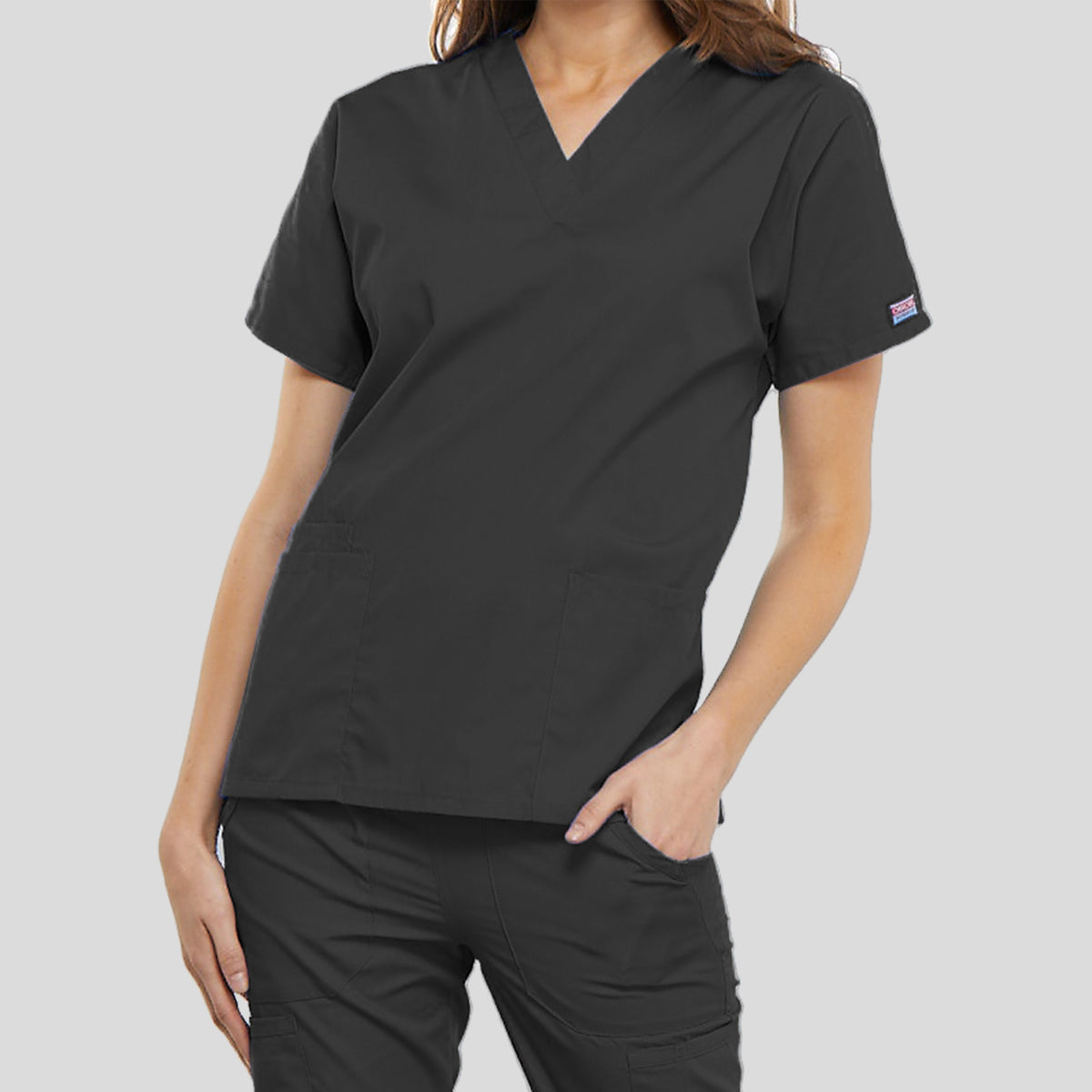 Women's V-Neck 2 Pocket | Pewter