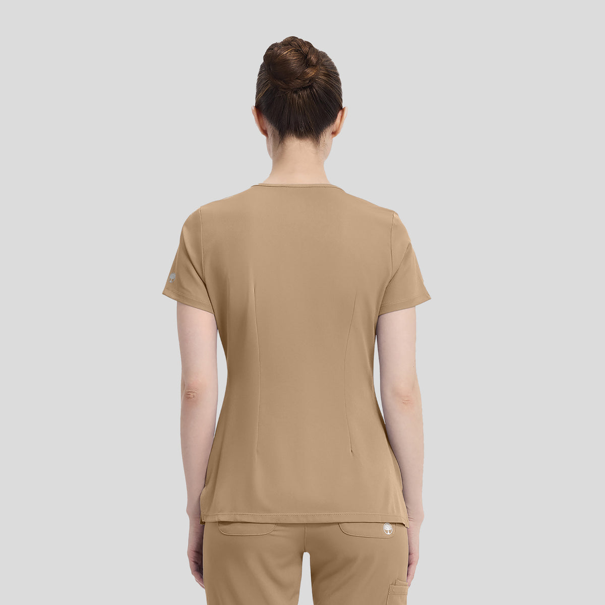 Women's Monica V-Neck Solid Scrub Top | Sand Dunes