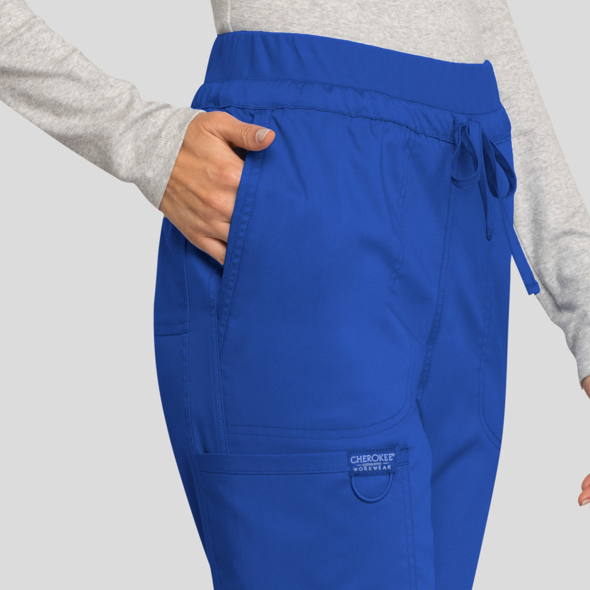 Tapered Leg Drawstring Scrub Pant | Royal