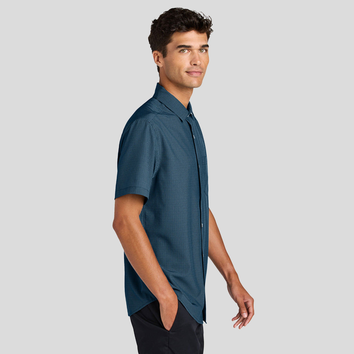 Short Sleeve UV Capital Tech Shirt | Night Navy Dash Print
