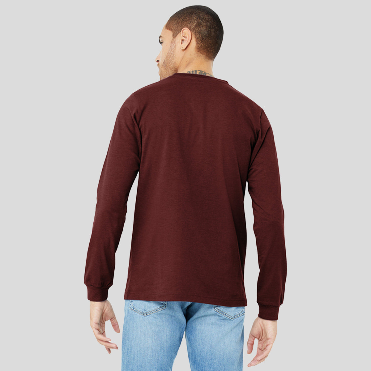 Unisex Heather CVC Long Sleeve Tee | Heather Cardinal