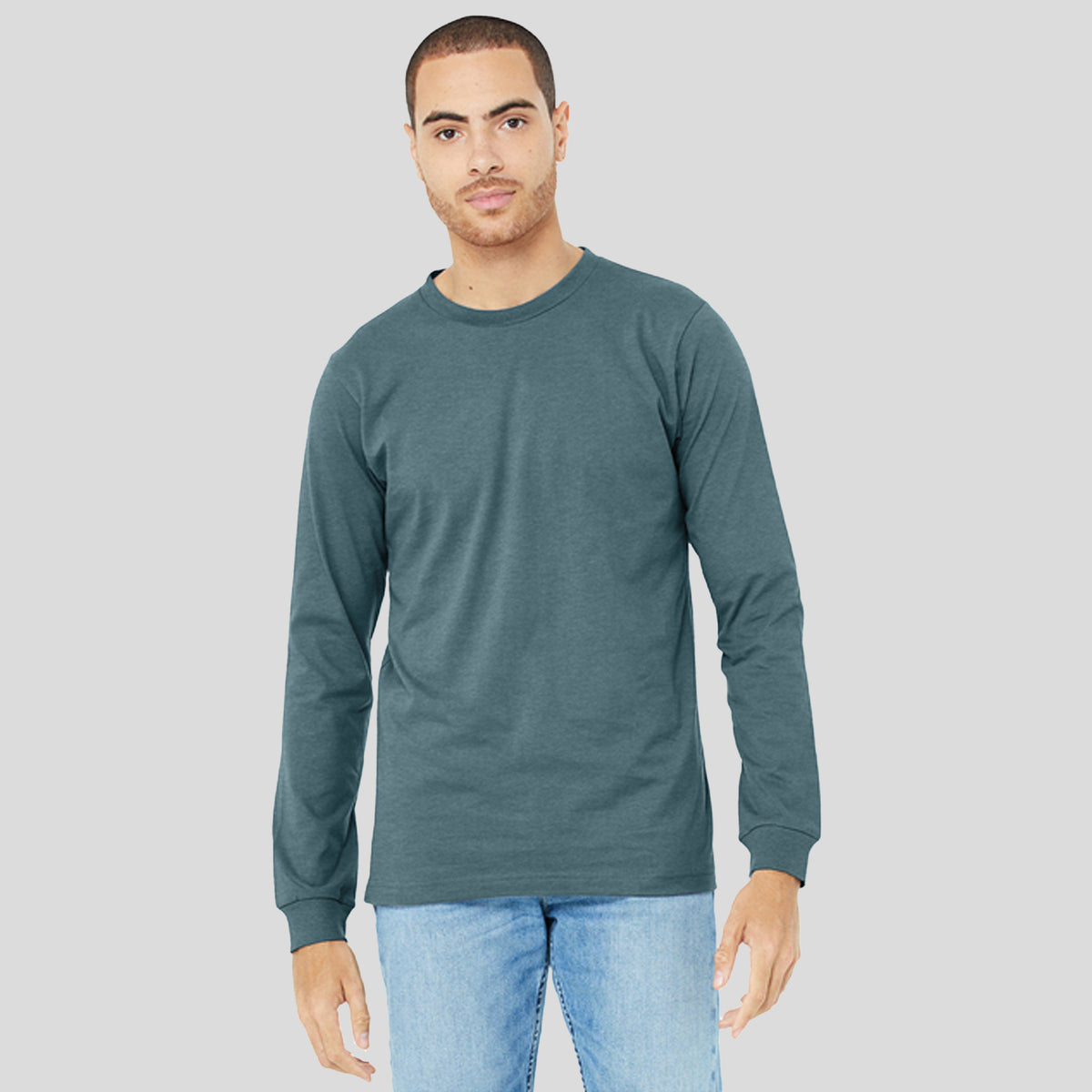 Unisex Heather CVC Long Sleeve Tee | Heather Slate