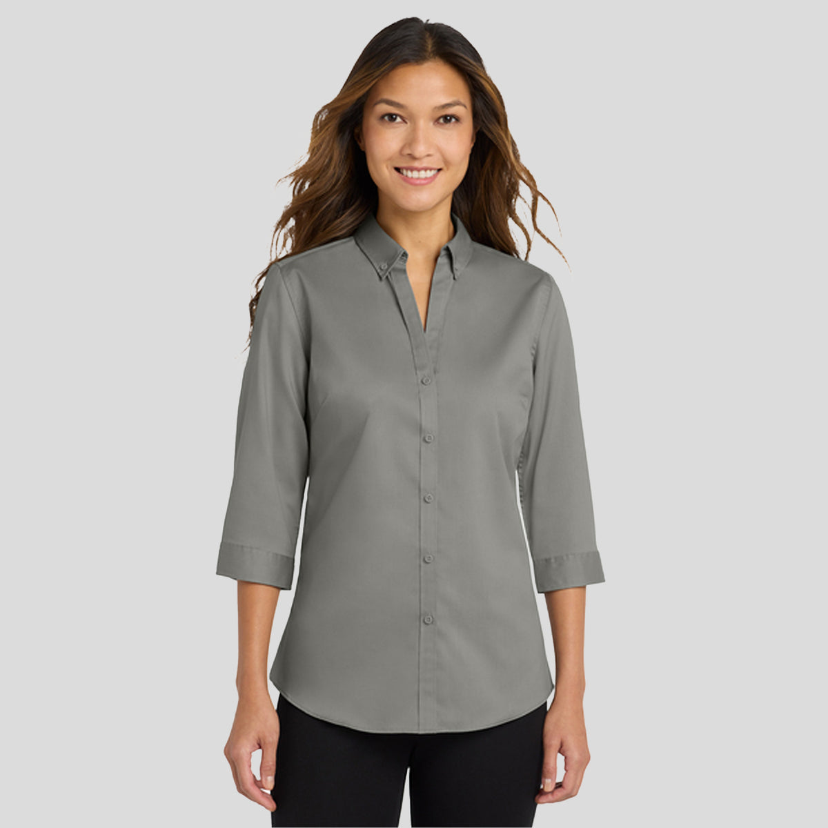 Women's 3/4-Sleeve SuperPro™ Twill Shirt | Monument Grey
