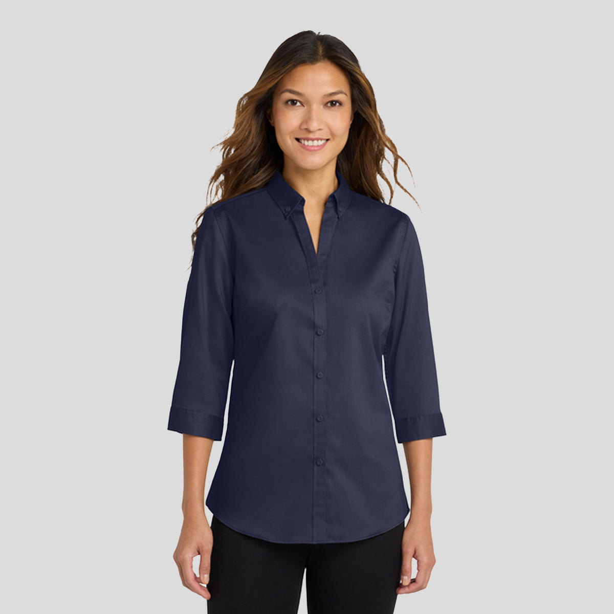 Women's 3/4-Sleeve SuperPro™ Twill Shirt | True Navy