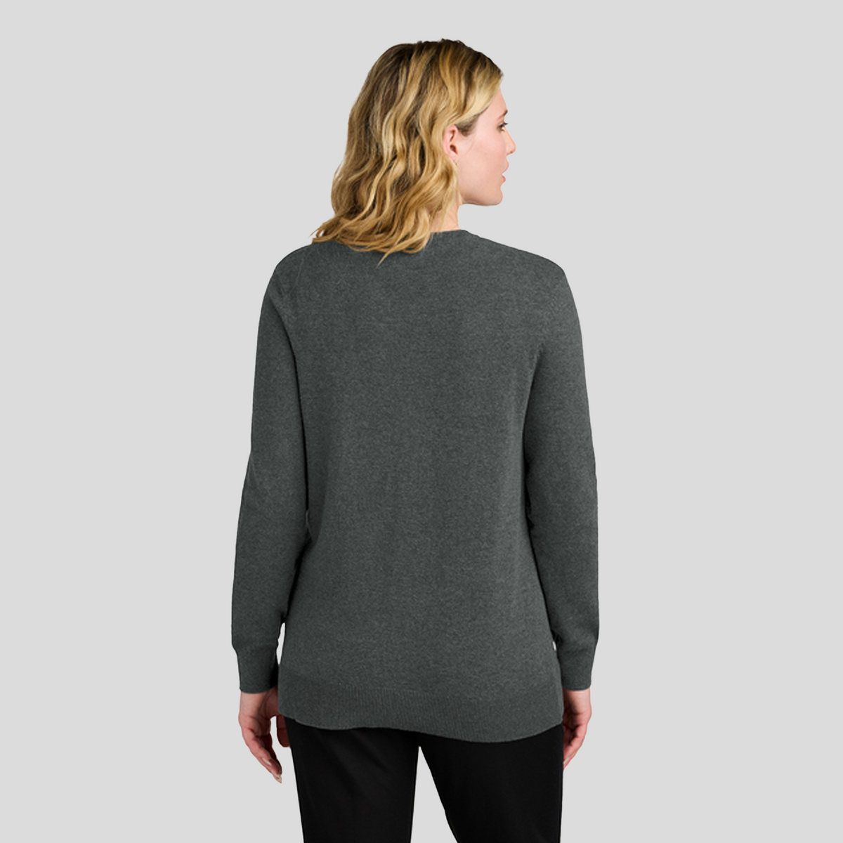 Women’s Easy Care Button-Up Cardigan Sweater | Charcoal Heather