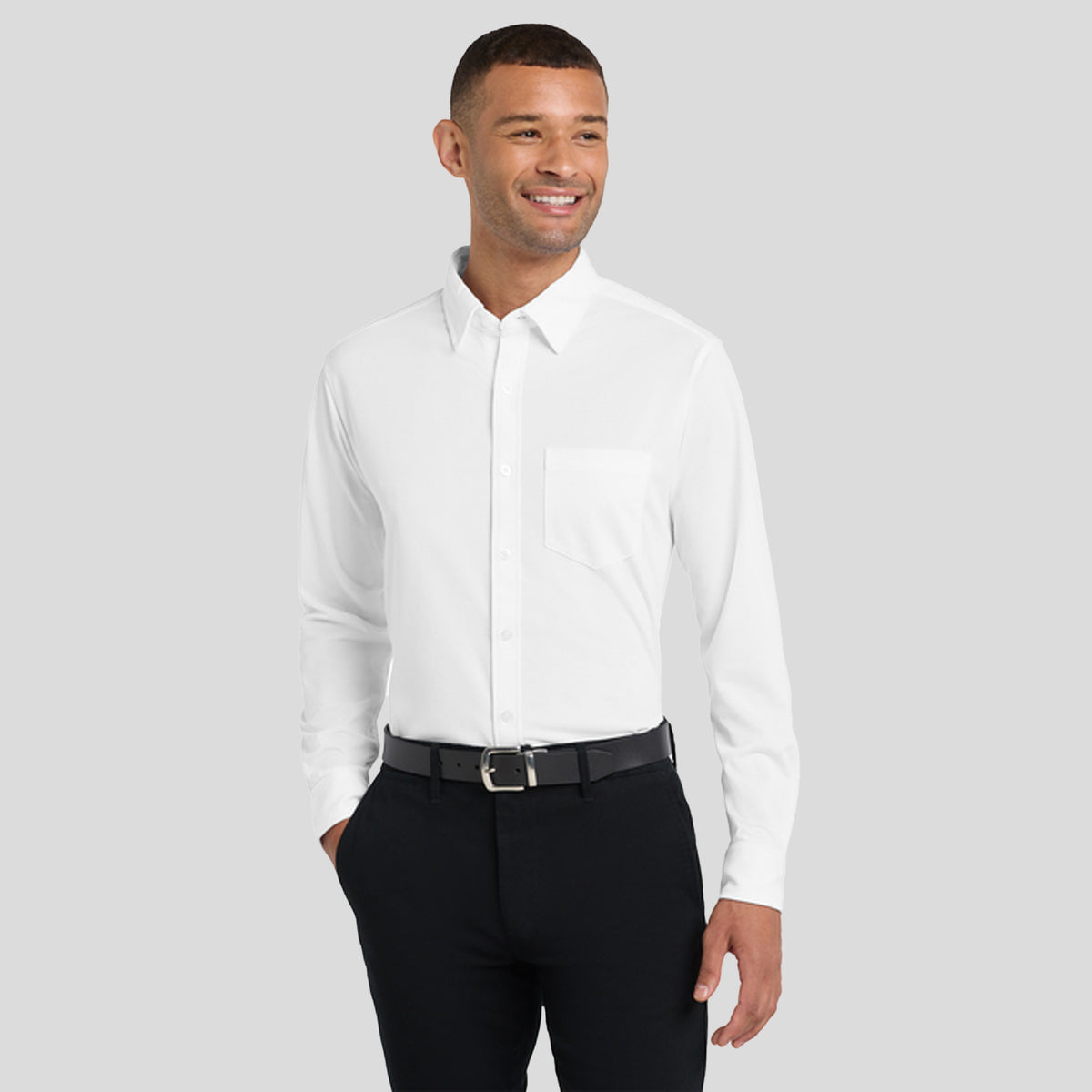 Dimension Knit Dress Shirt | White