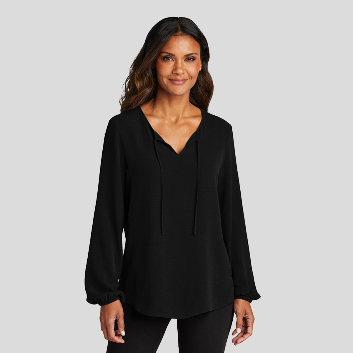 Women's Textured Crepe Blouse | Black