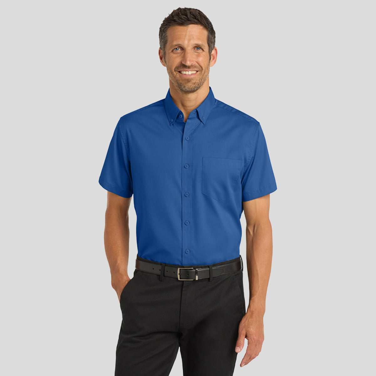 Men's Short Sleeve SuperPro™ Twill Shirt | True Blue