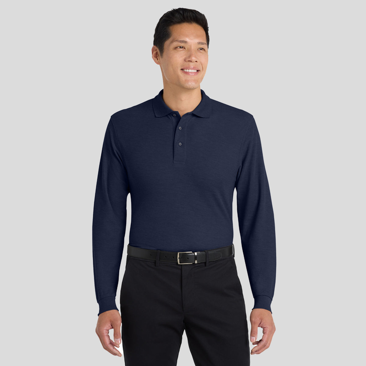 Tall Silk Touch Long Sleeve Polo | Navy