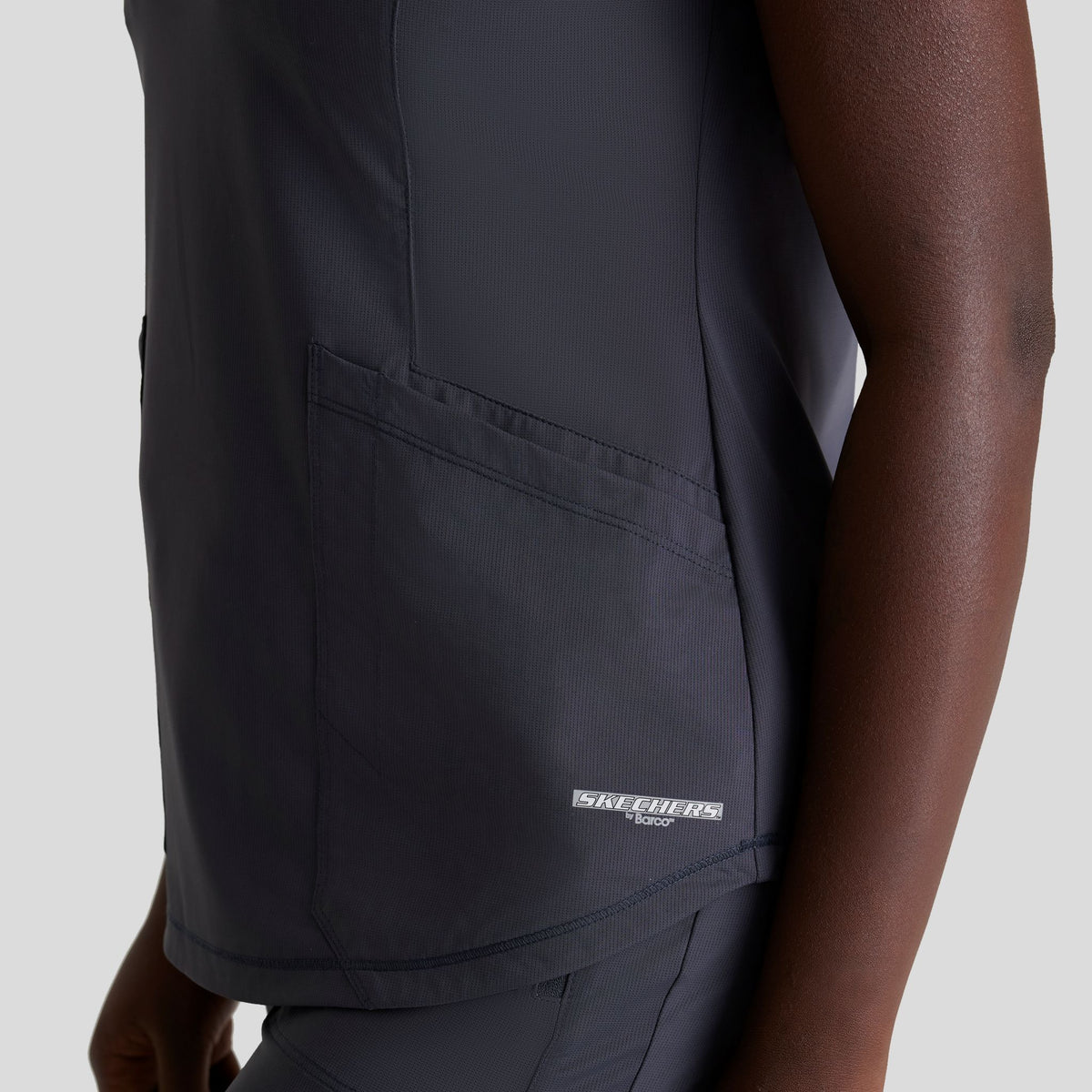 Serene 3-Pocket V-Neck Top | Pewter