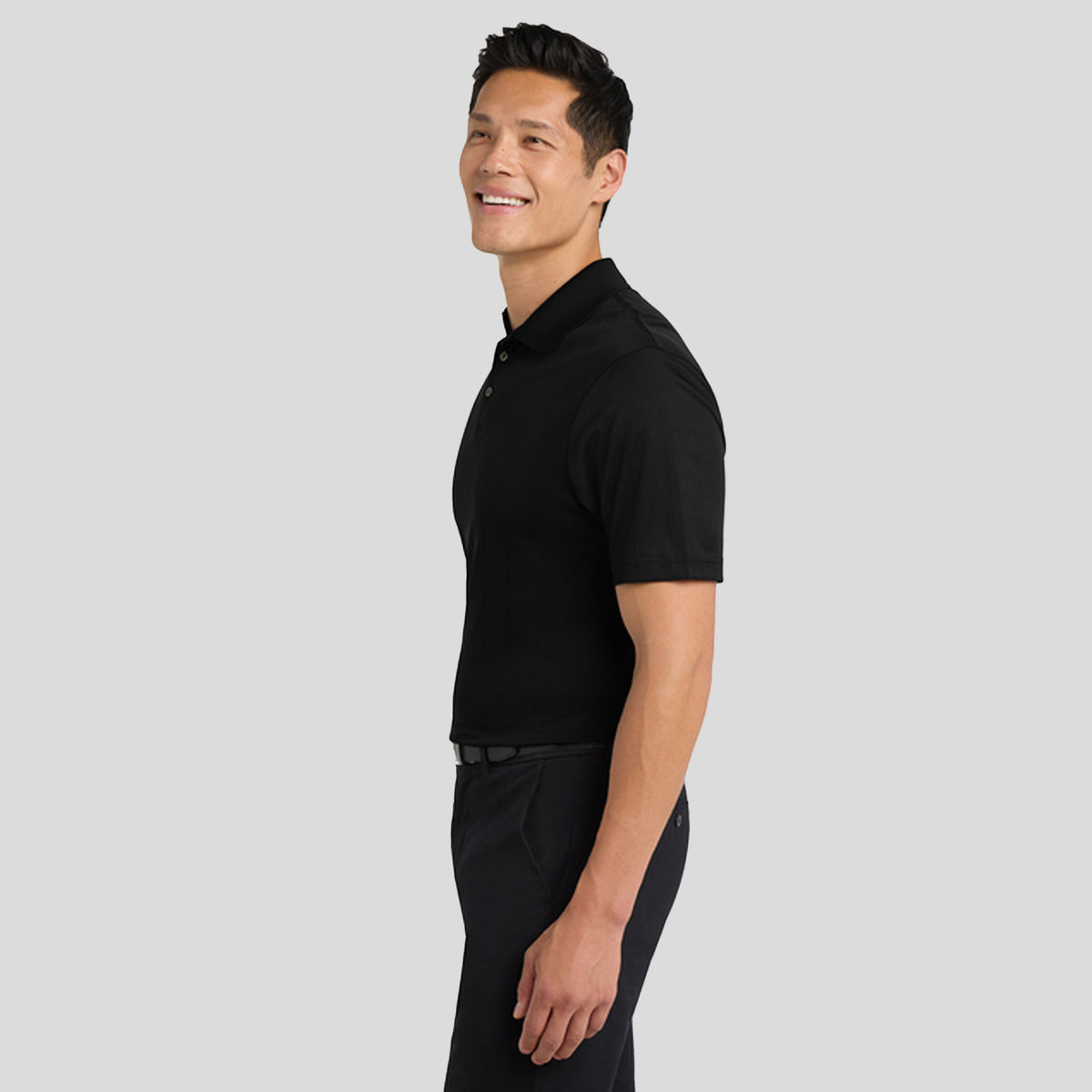 Performance Fine Jacquard Polo | Black
